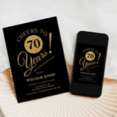 70ste verpartij Goud Zwart Kaart