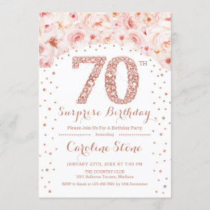 70ste Verrassingsverjaardagsfeestje - White Rose G Kaart