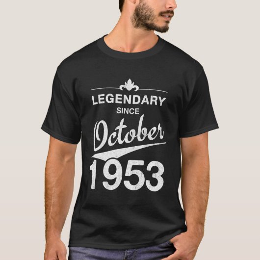70th 70 geboren in oktober 1953 t-shirt (Voorkant)