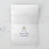 70th Anniversary Blue Rose and Pearls Kaart (Binnen)