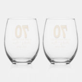 70th Anniversary Personalized Wijnglas Zonder Voet (Achterkant)
