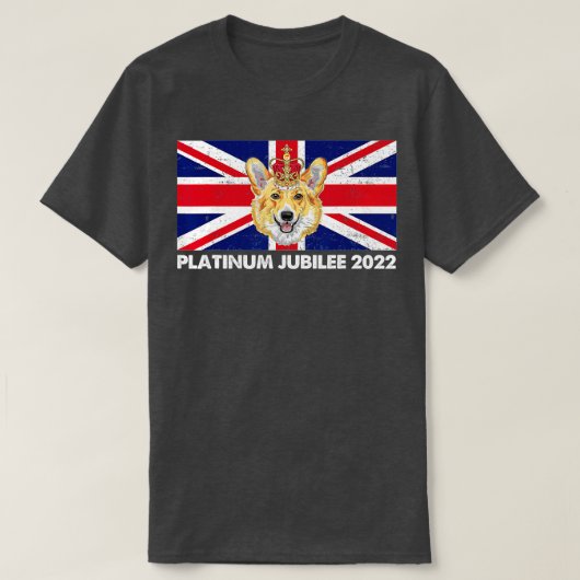 70th Anniversary Platinum Jubilee Cute Corgi  T-shirt (Design voorkant)