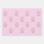 70th Birthday 1955 Voeg naam toe Pink Grey Inpakpapier Vel (Voorkant 3)