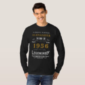 70th Birthday 1956 Add Name Black Gold Legendary T-shirt (Voorkant volledig)