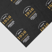 70th Birthday 1956 Black Gold Chic Elegant Tissuepapier (Detail)