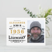 70th Birthday 1956 Legend White & Gold Photo Kaart (Staand voorkant)