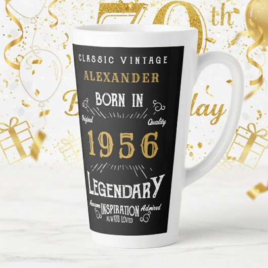 70th Birthday 1956 Legendary Retro Latte Mok