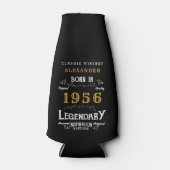 70th Birthday 1956 Name Legend Chic Black Gold Flesjeskoeler (Voorkant)