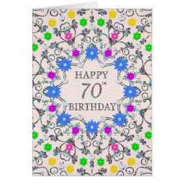 70th Birthday Abstract Flowers