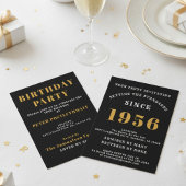 70th Birthday Add Name Year Black Gold For Him Kaart