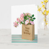 70th Birthday Bag Kaart (Gele Bloem)