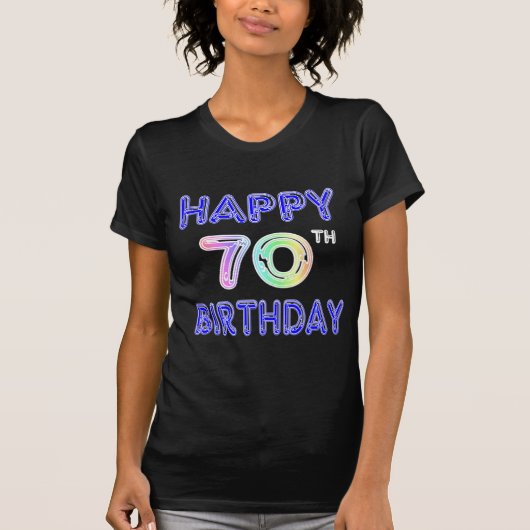 70th Birthday ballon Font T-Shirt (Voorkant)
