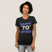 70th Birthday ballon Font T-Shirt (Voorkant volledig)