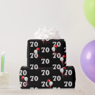 70th Birthday Balloon Bouquet Wrapping Paper Cadeaupapier