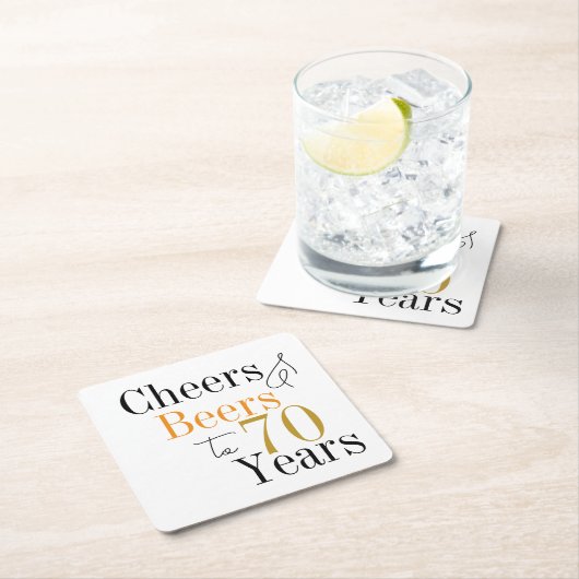 70th Birthday Beers and Cheers Party Kartonnen Onderzetters (Insitu)