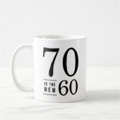 70th Birthday Black 70 is de nieuwe 60 Koffiemok (Links)