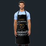 70th Birthday Black Gold Legendary Funny Apron Schort<br><div class="desc">Een gepersonaliseerd elegant etiket op wijnflessen dat gemakkelijk kan worden aangepast voor die speciale verjaardagsfeestdag.</div>