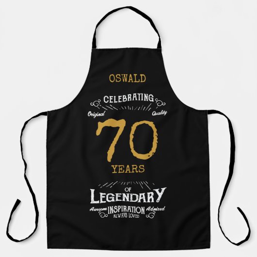 70th Birthday Black Gold Legendary Funny Schort (Voorkant)