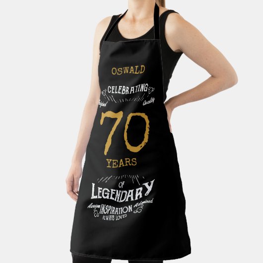 70th Birthday Black Gold Legendary Funny Schort (Insitu)