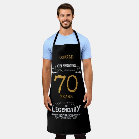 70th Birthday Black Gold Legendary Funny Schort (Gedragen)