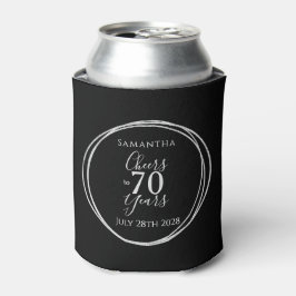 70th Birthday Black Silver Cheers 70 Years Blikjeskoeler