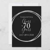 70th Birthday Black Silver Cheers 70 Years Party Kaart (Achterkant)