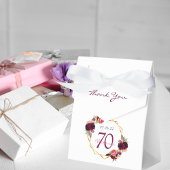 70th Birthday burgundy Gold geometrische bloemwit Bedankdoosjes