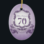 70th Birthday Celebration Personalized Ornament<br><div class="desc">Vintage frame - Customizable Ornament. You can easily change text color,  font,  size and position by clicking the customize button.</div>