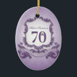 70th Birthday Celebration Personalized Ornament<br><div class="desc">Vintage frame - Customizable Ornament. You can easily change text color,  font,  size and position by clicking the customize button.</div>