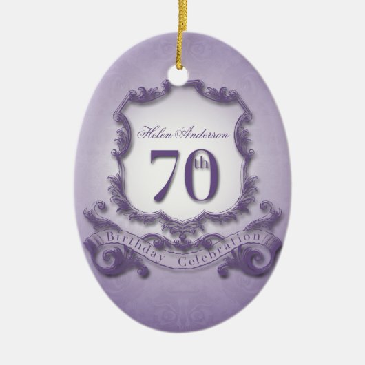 70th Birthday Celebration Personalized Ornament (Voorkant)