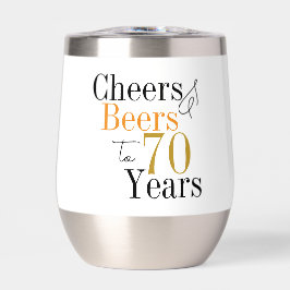 70th Birthday Cheers Beers Party Favor 