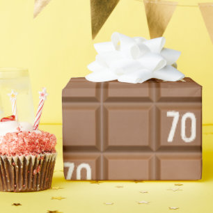70th Birthday Chocolate Snoep Bar Verpakkingspapie Cadeaupapier
