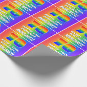 70th Birthday: Colorful, Fun Rainbow Pattern # 70 Cadeaupapier (Hoek)