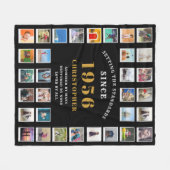 70th Birthday Family Memories Photo Collage  Fleece Deken (Voorkant (Horizontaal))