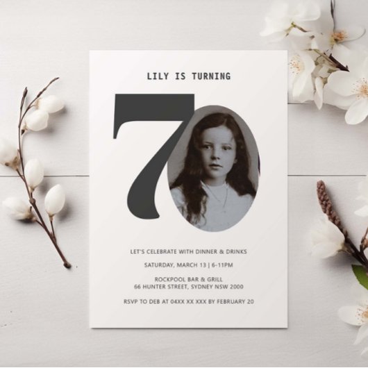  70th Birthday Foto Uitnodiging