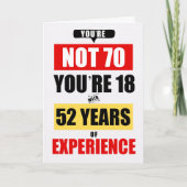 70th Birthday Funny 52 Years of Experience Kaart (Voorkant)