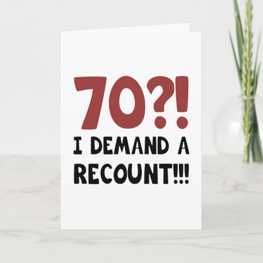 70th Birthday Gag Gift Kaart (Voorkant)