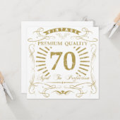 70th Birthday Gag Gift Kaart (Voorkant / Achterkant in situ)