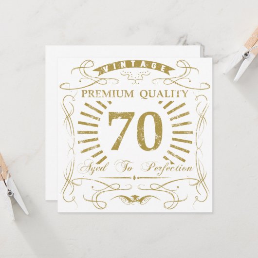 70th Birthday Gag Gift Kaart (Voorkant / Achterkant in situ)