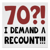 70th Birthday Gag Gift Poster (Voorkant)