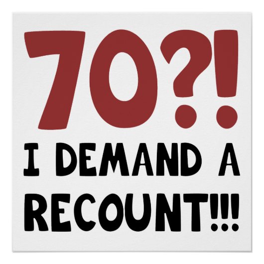 70th Birthday Gag Gift Poster (Voorkant)