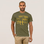 70th Birthday Gift 1944  Brew Brown Gold v9 T-shirt (Voorkant volledig)