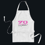 70th Birthday gift apron | 70 en geweldig! Standaard Schort<br><div class="desc">70th Birthday gift apron | 70 en geweldig!  nummer en kleur. Cute cadeau voor vrouwen: Mam,  tante,  zus,  oma,  vriend enz.</div>