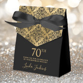 70th Birthday Gold Damask Thank You Bedankdoosjes