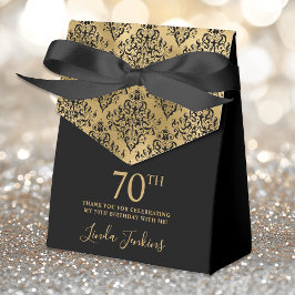 70th Birthday Gold Damask Thank You Bedankdoosjes
