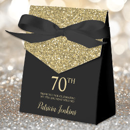70th Birthday Gold Glitter Thank You Bedankdoosjes