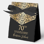 70th Birthday Gold Leopard Print Thank You Bedankdoosjes (Voorkant)