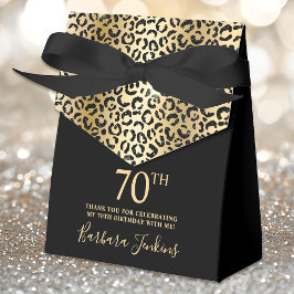 70th Birthday Gold Leopard Print Thank You  Bedankdoosjes