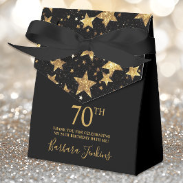 70th Birthday Gold Stars Thank You  Bedankdoosjes