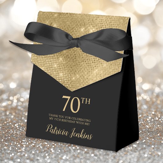 70th Birthday Gold Thank You Favor Box Bedankdoosjes